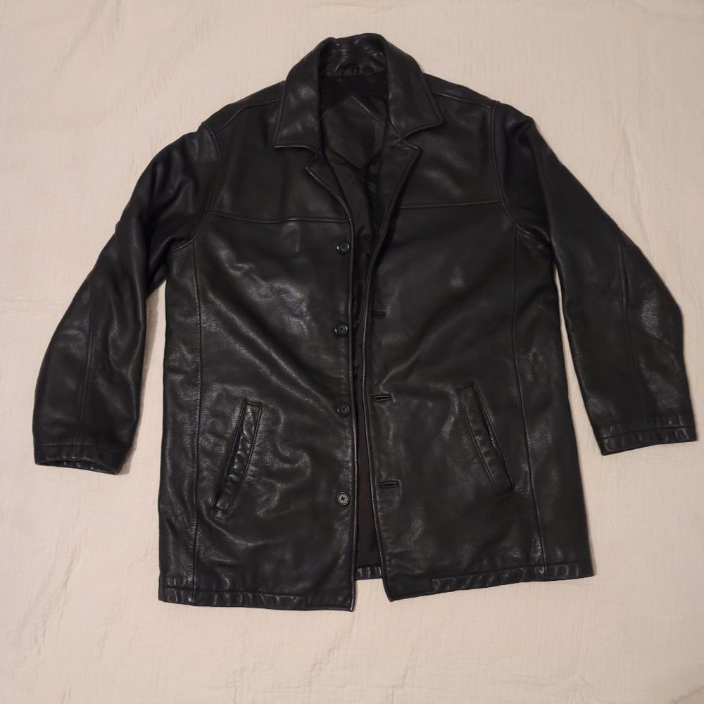 Men's Leather Trench Coat